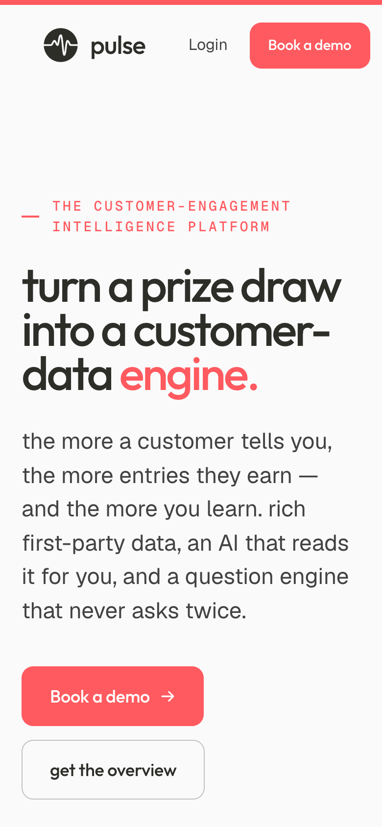 Pulse, home page, mobile
